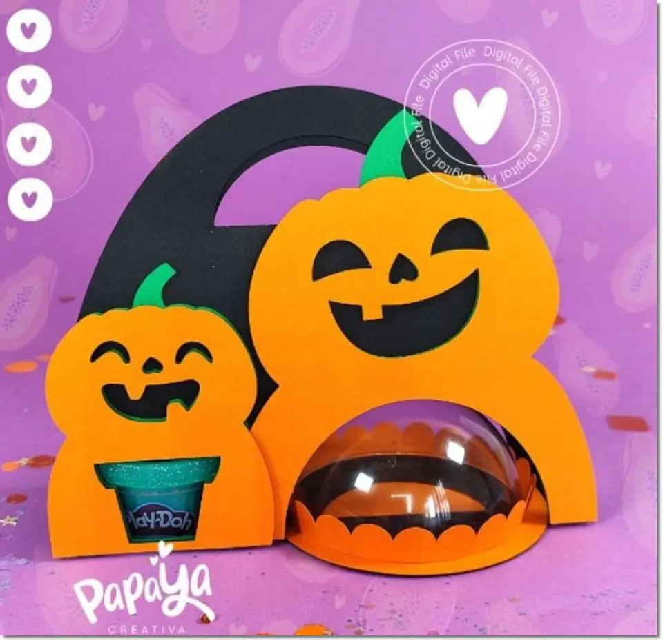 Arquivo de Corte Blister Suporte para Doces de Abóbora e Playdoh Halloween 22 1