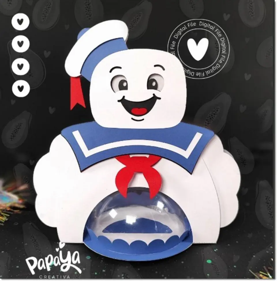 Arquivo de Corte Blister Homem Mashmellow Caça Fantasma Halloween 21 1