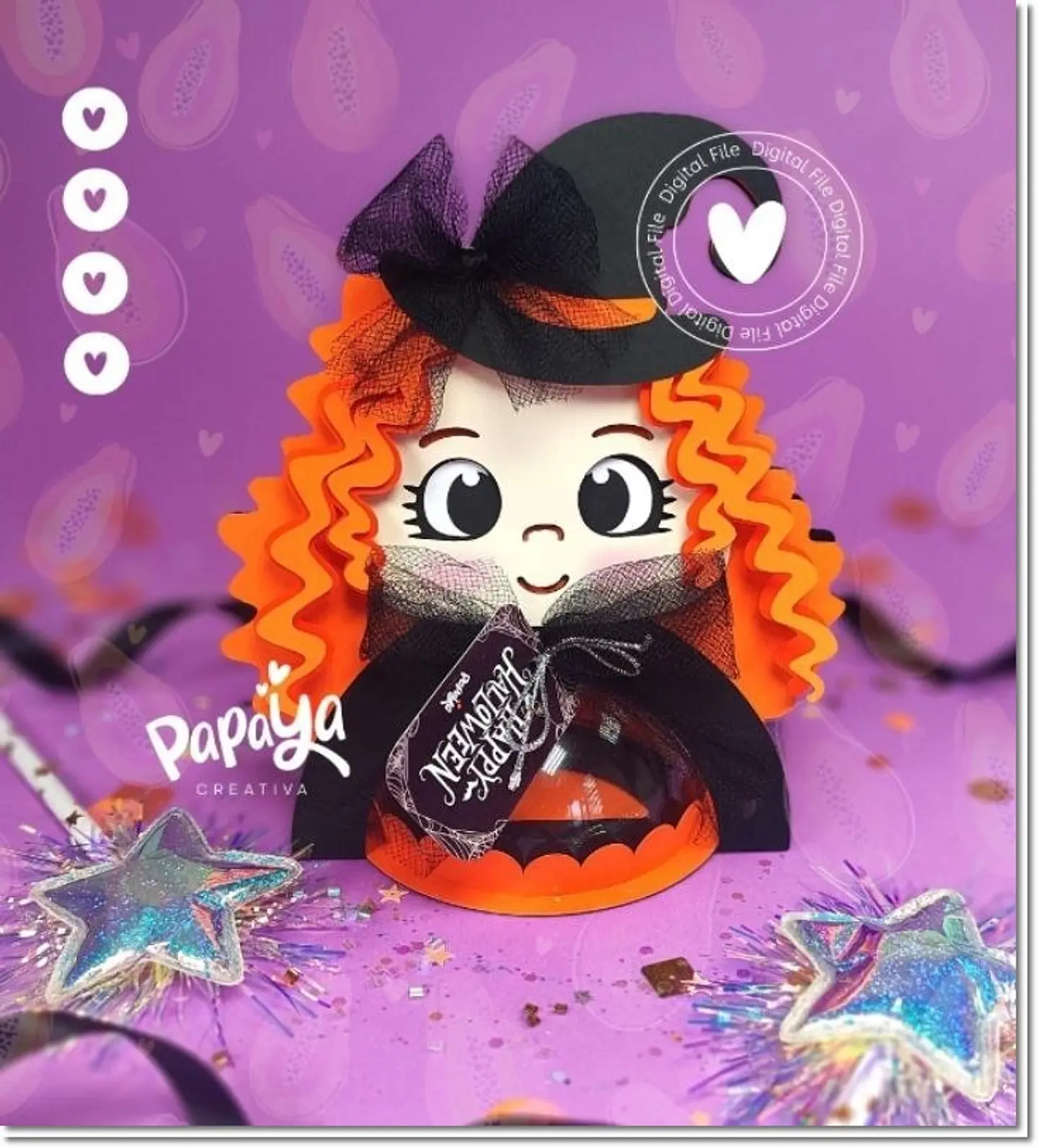 Arquivo de Corte Blister Blister Bruxa Fofa Halloween 13 1