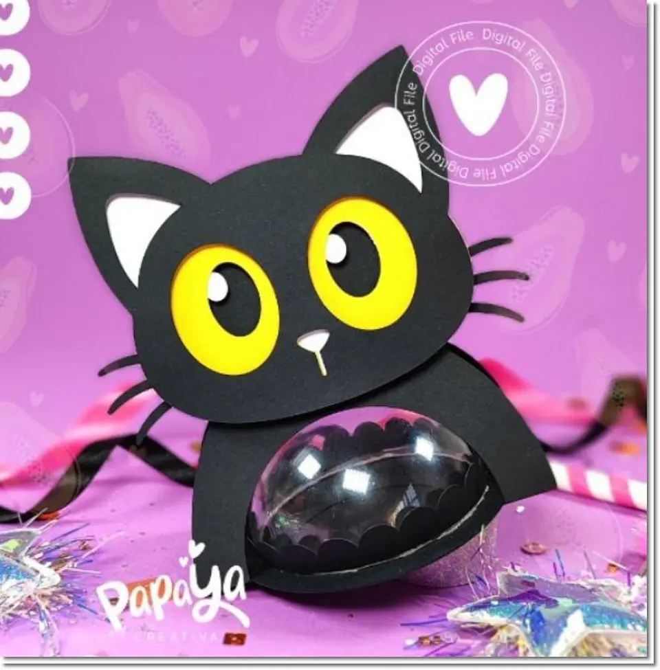 Arquivo de Corte Blister Blister Cat Holder Halloween 12 1