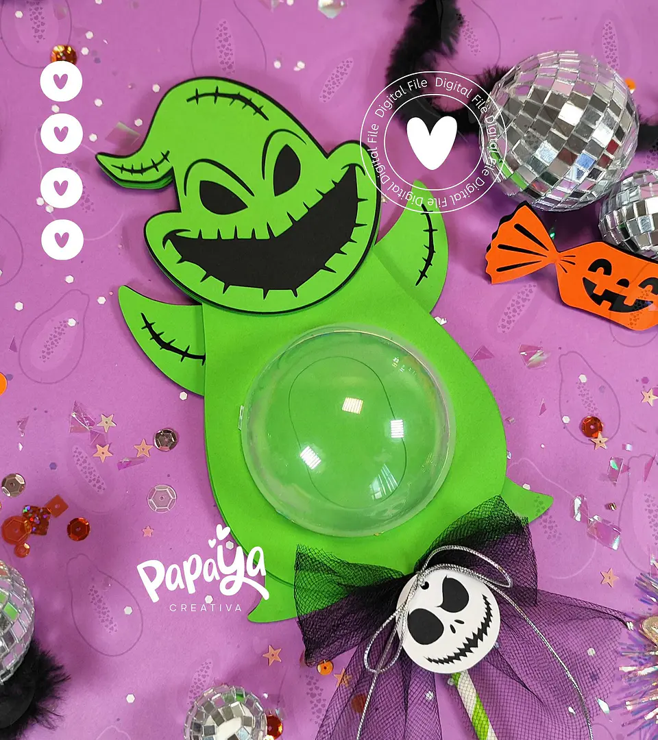 Arquivo de Corte Blister Blister Fantasminha verde Halloween 10 1