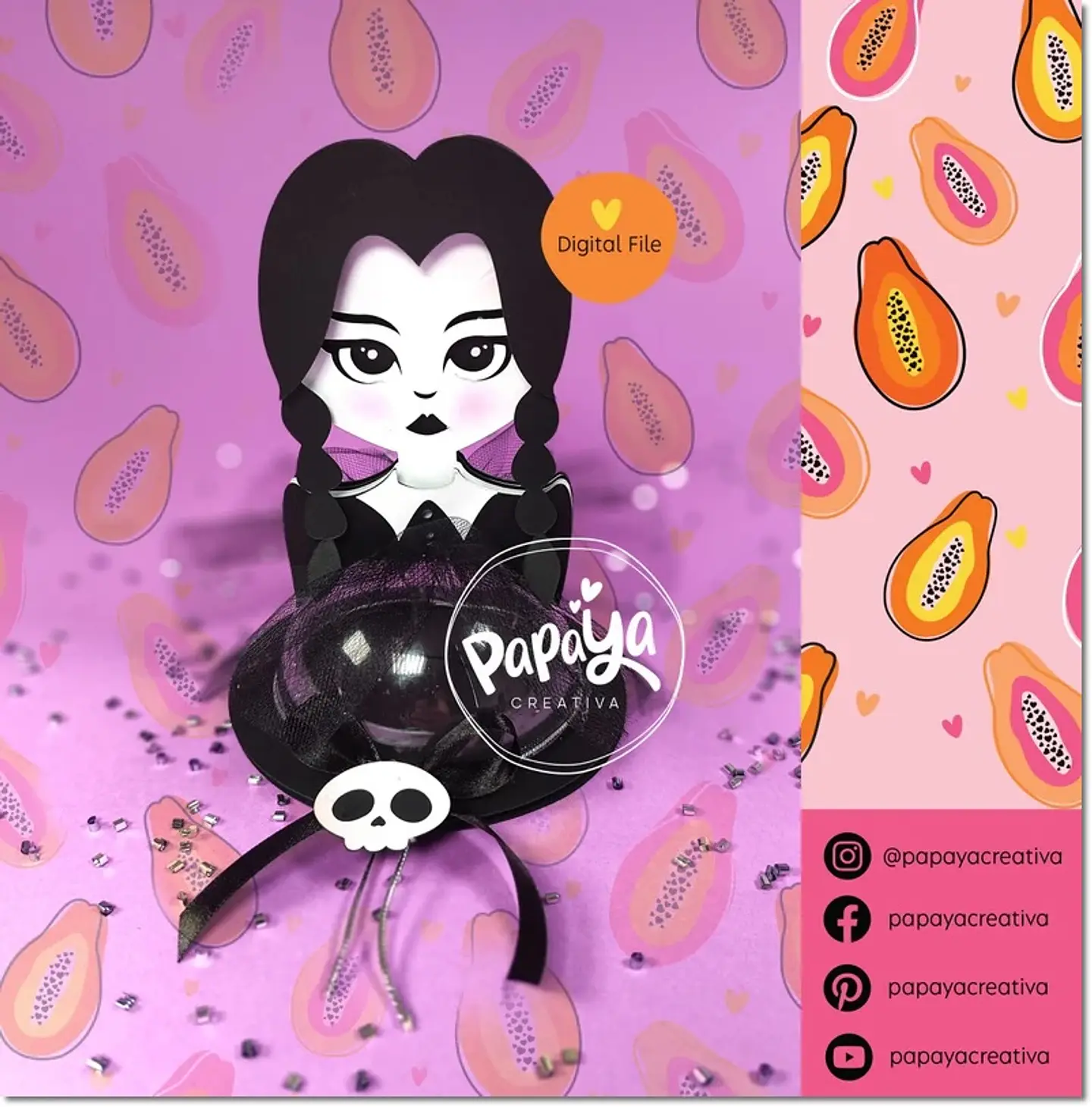Arquivo de Corte Blister Blister Wandinha Halloween 9 1