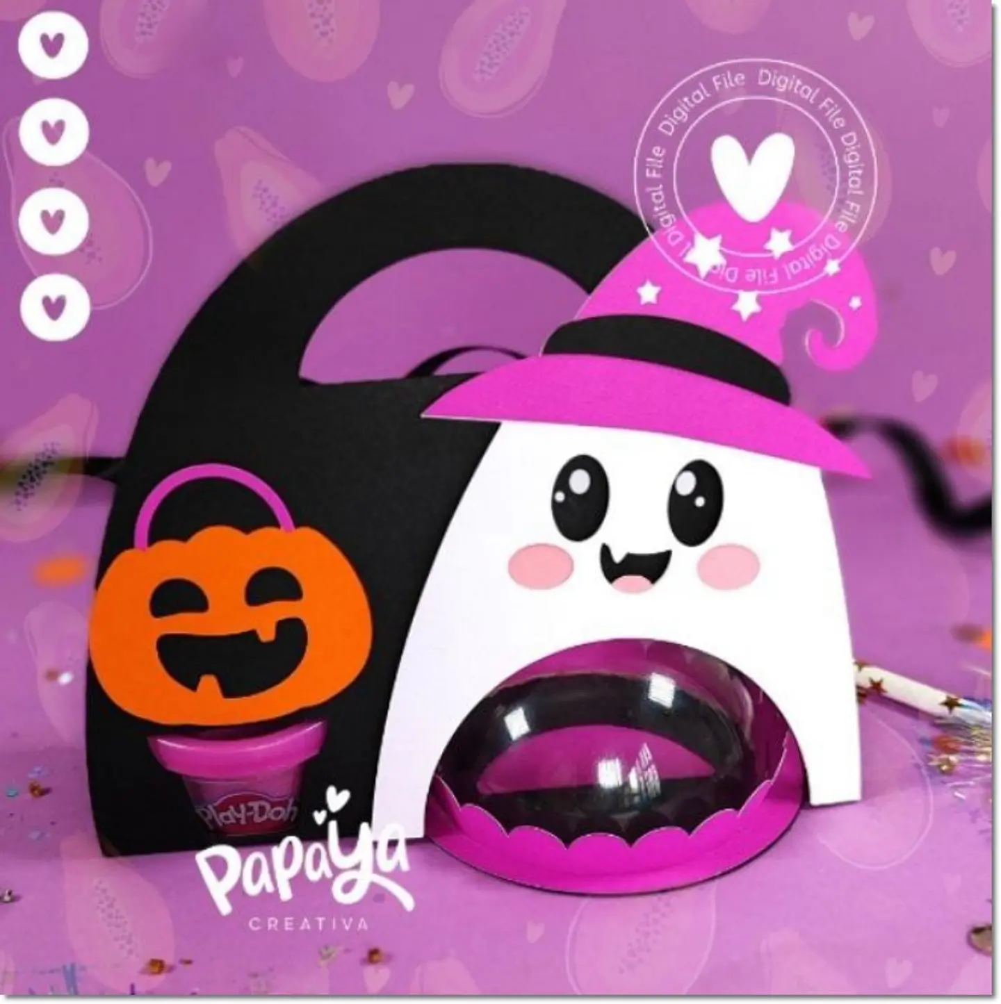 Arquivo de Corte Blister Suporte para Doces Fantasma e Playdoh Halloween 2 1