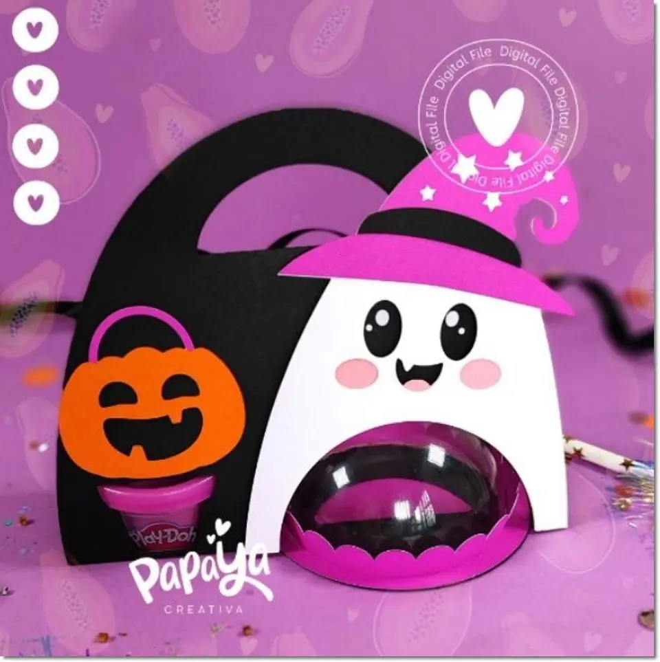 Arquivo de Corte Blister Suporte para Doces Fantasma e Playdoh Halloween 2 1