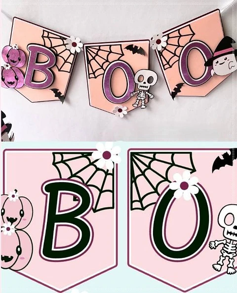 Arquivo de Corte Bandeira Bandeirinhas Halloween 1