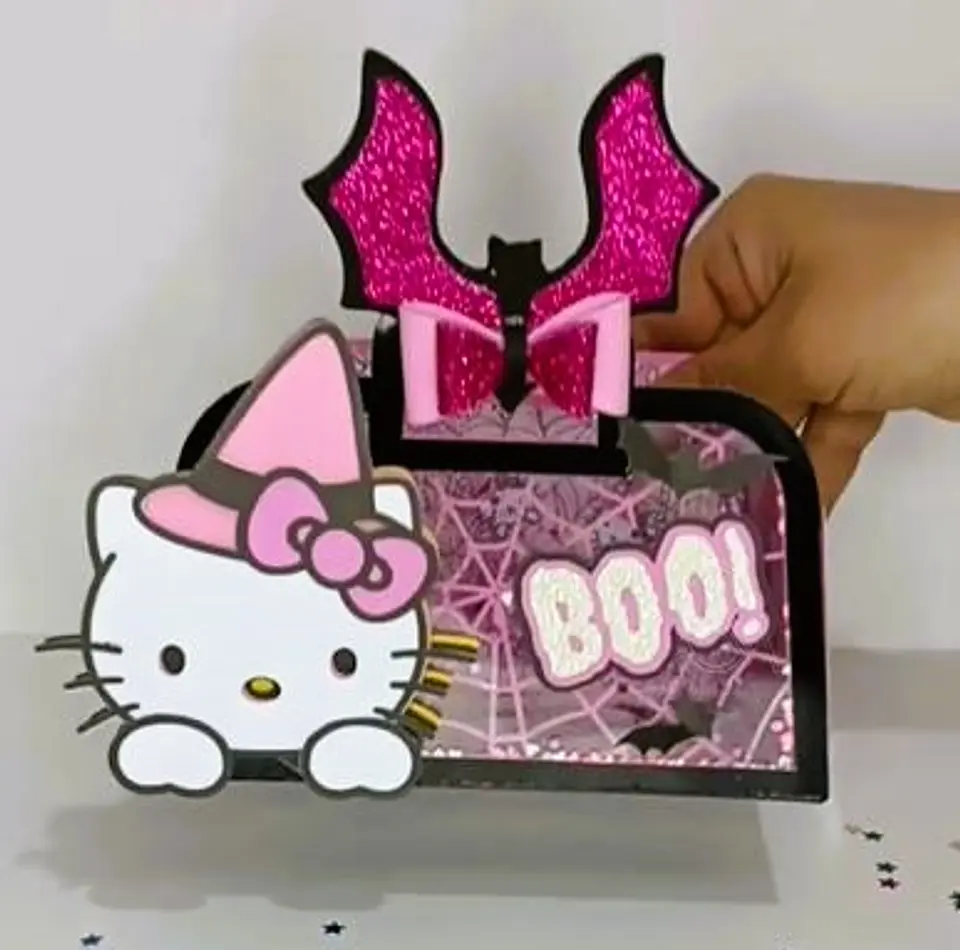 Arquivo de Corte Bolsinha Bolsa Hello Kitty Halloween 1 1