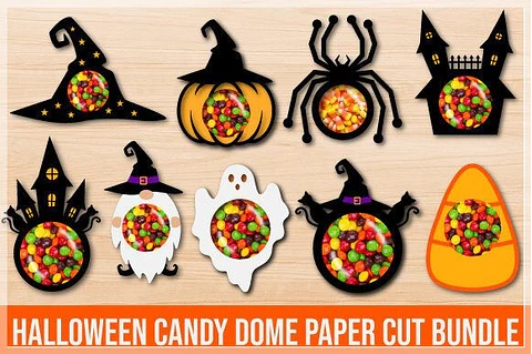 Arquivo de Corte Blister Candy Dome Bundle Halloween 4