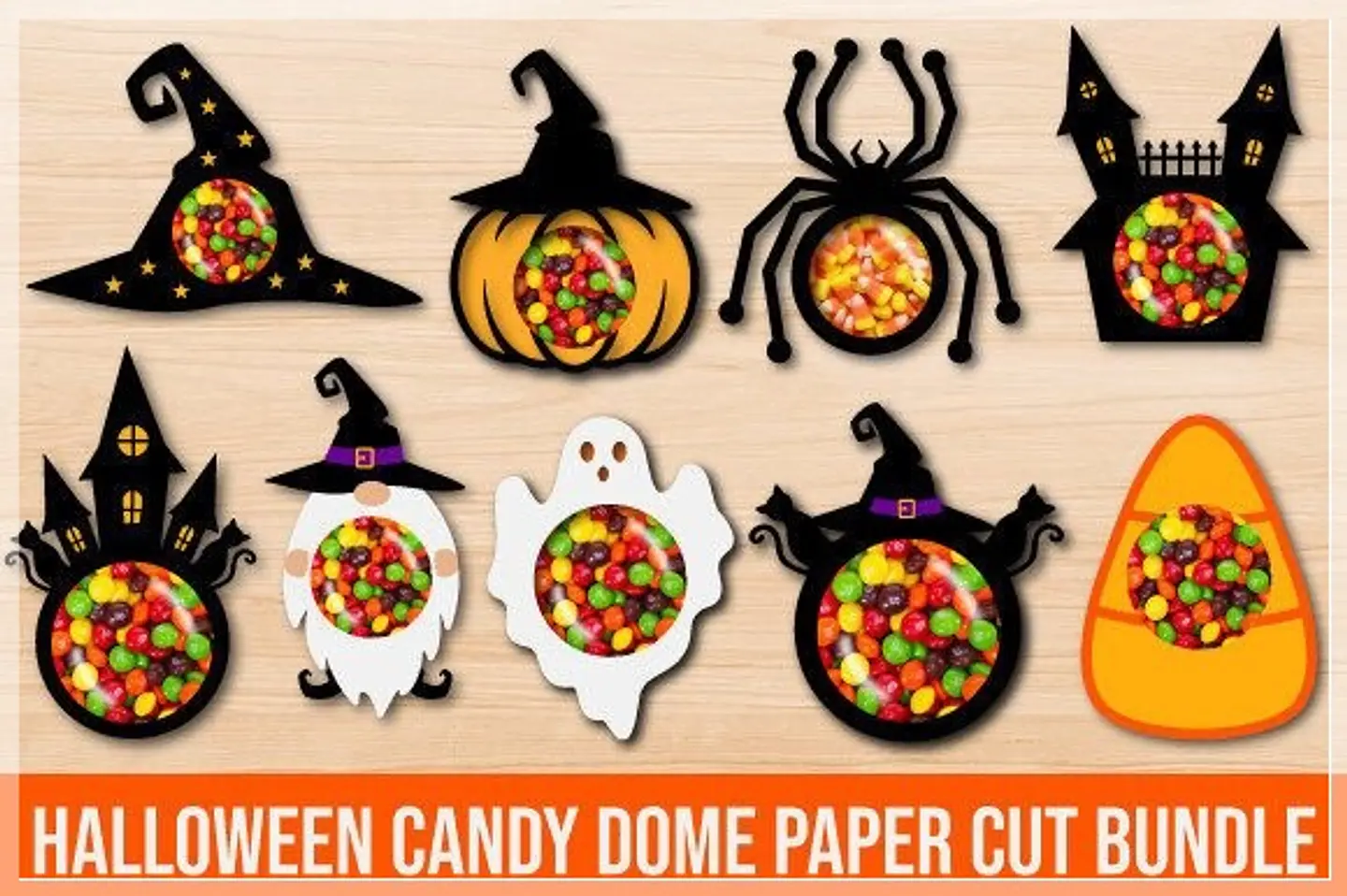 Arquivo de Corte Blister Candy Dome Bundle Halloween 4 1