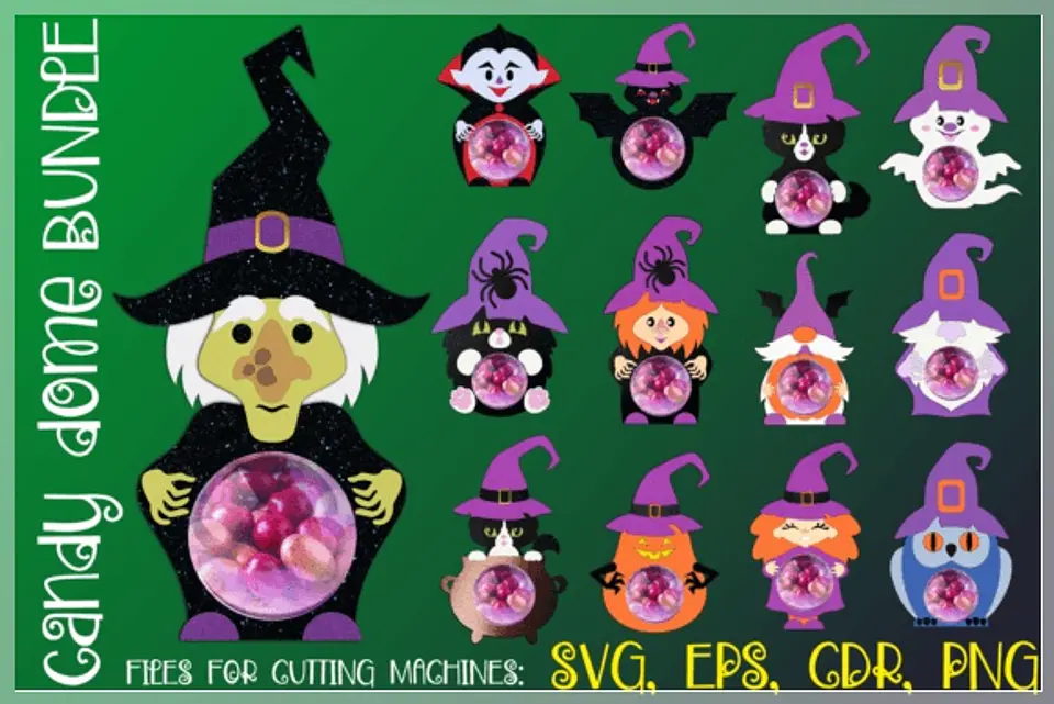 Arquivo de Corte Blister Candy Dome Bundle Halloween 1 1