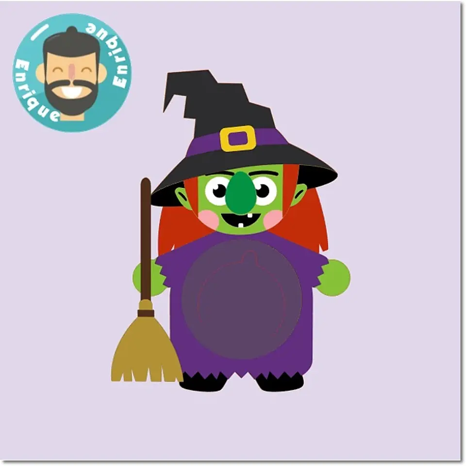 Arquivo de Corte Blister Card Blister Bruxa Halloween 4 1