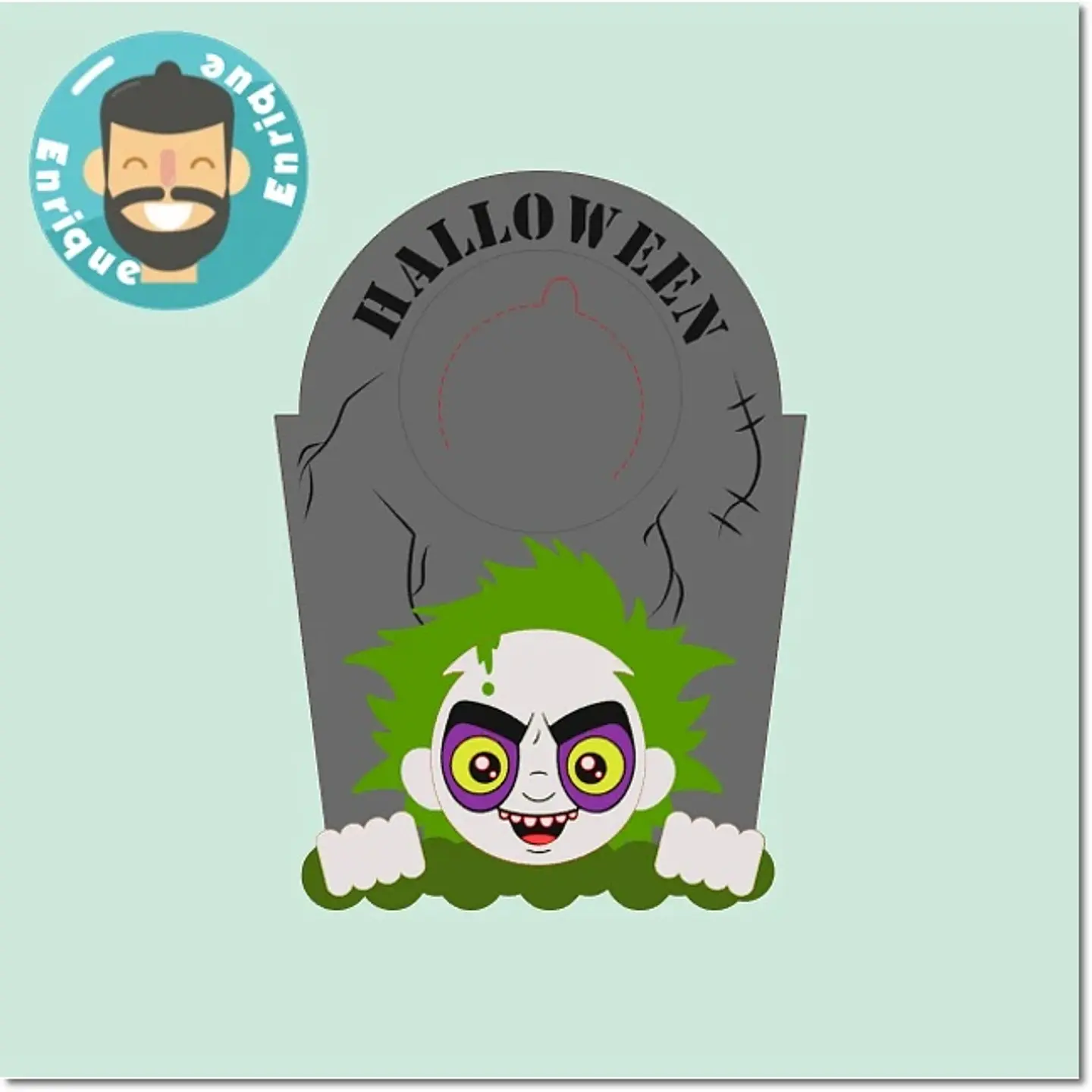 Arquivo de Corte Blister Card Blister Beetlejuice Halloween 3 1