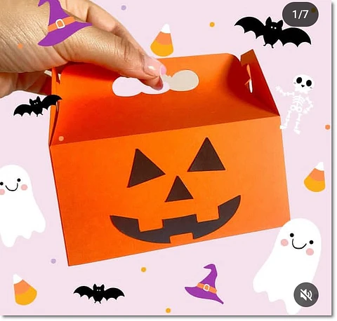 Arquivo de Corte Bolsinha Caixa Abóbora Maleta Halloween 1