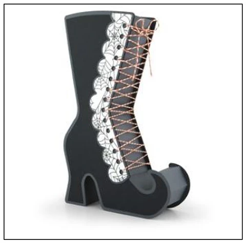 Arquivo de Corte Bota 3D Witch Boot Halloween 1