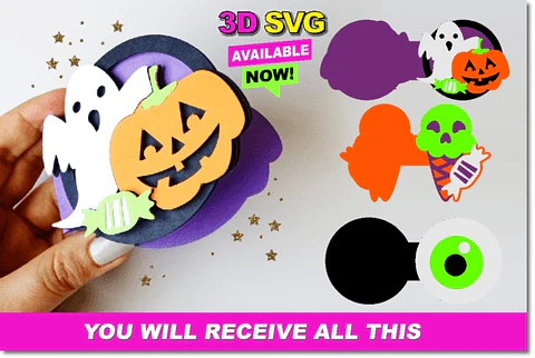 Arquivo de Corte Card - Cartão Cards Camadas Halloween 7