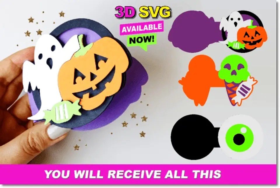 Arquivo de Corte Card - Cartão Cards Camadas Halloween 7 1