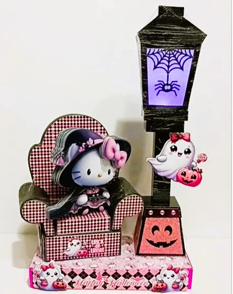 Arquivo de Corte Cenário - Casa Cenário Luminária Sofá Hello Kitty Halloween 5