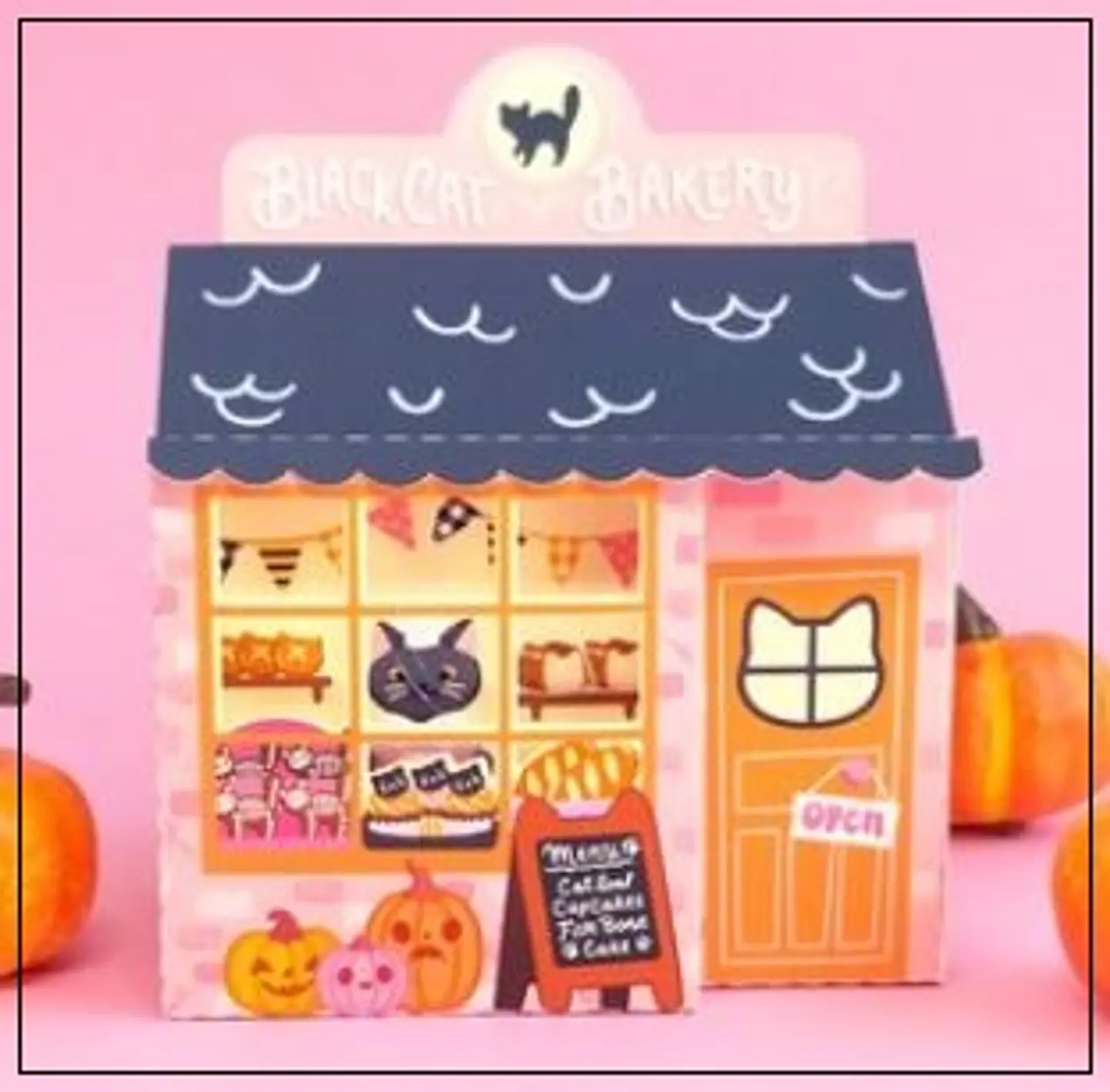 Arquivo de Corte Cenário - Casa Black Cat Bakery 3D Box Halloween 1 1