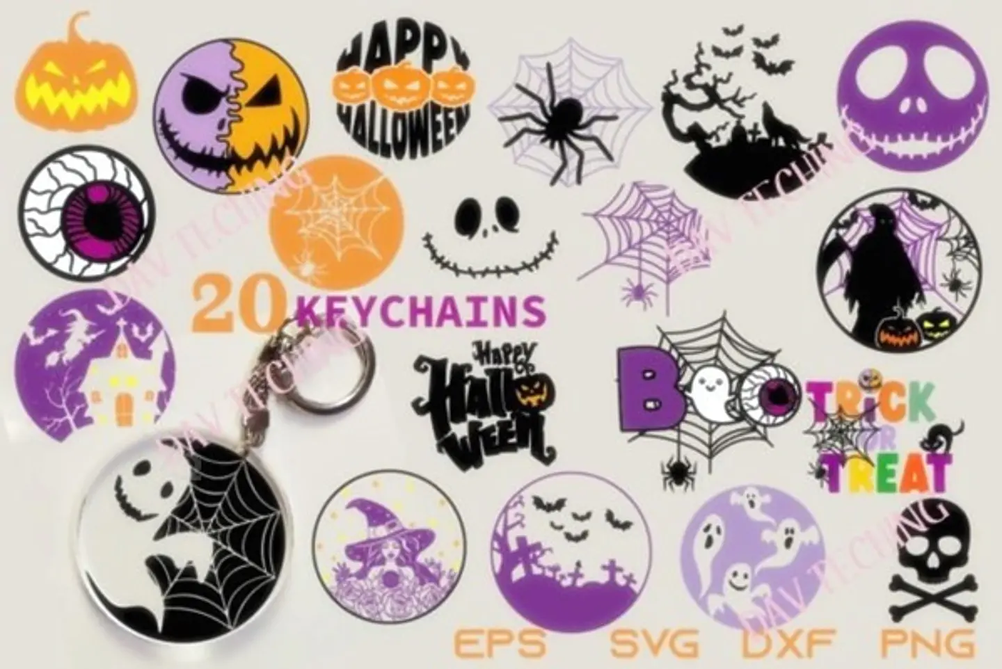 Arquivo de Corte Chaveiro Chaveiro Keychain Halloween 1 1