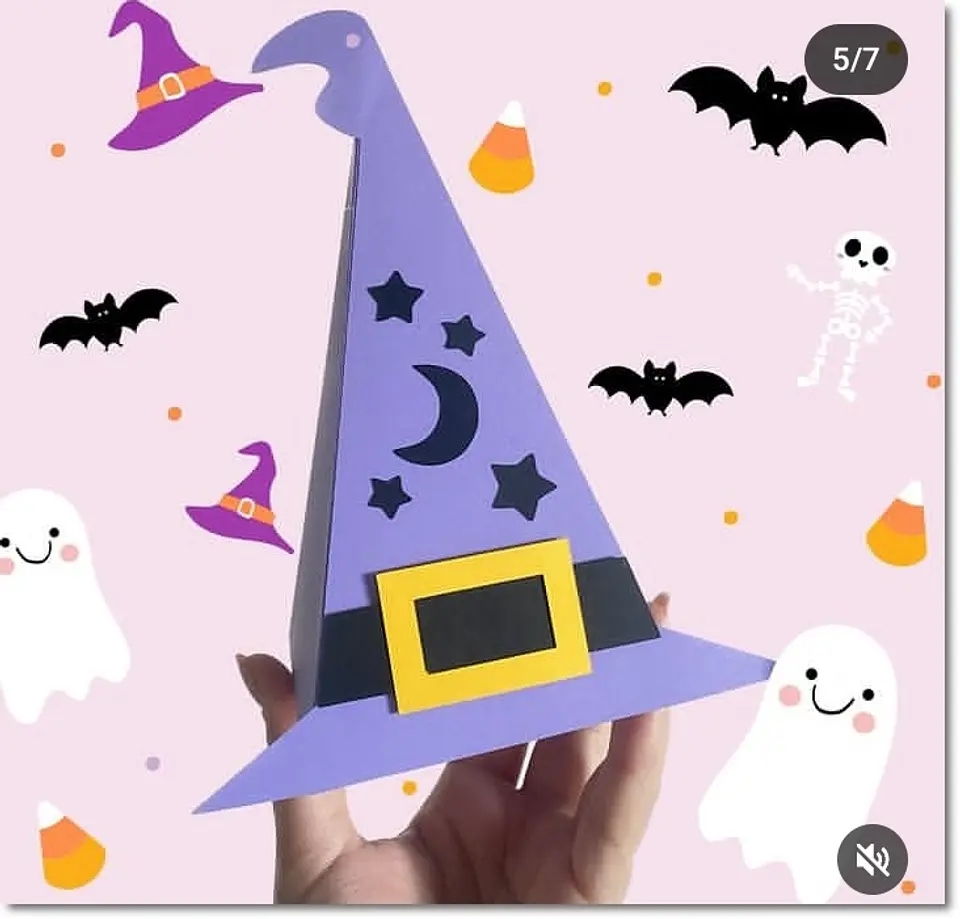 Arquivo de Corte Chapéu Caixa Chapéu de Bruxa Halloween 2 1