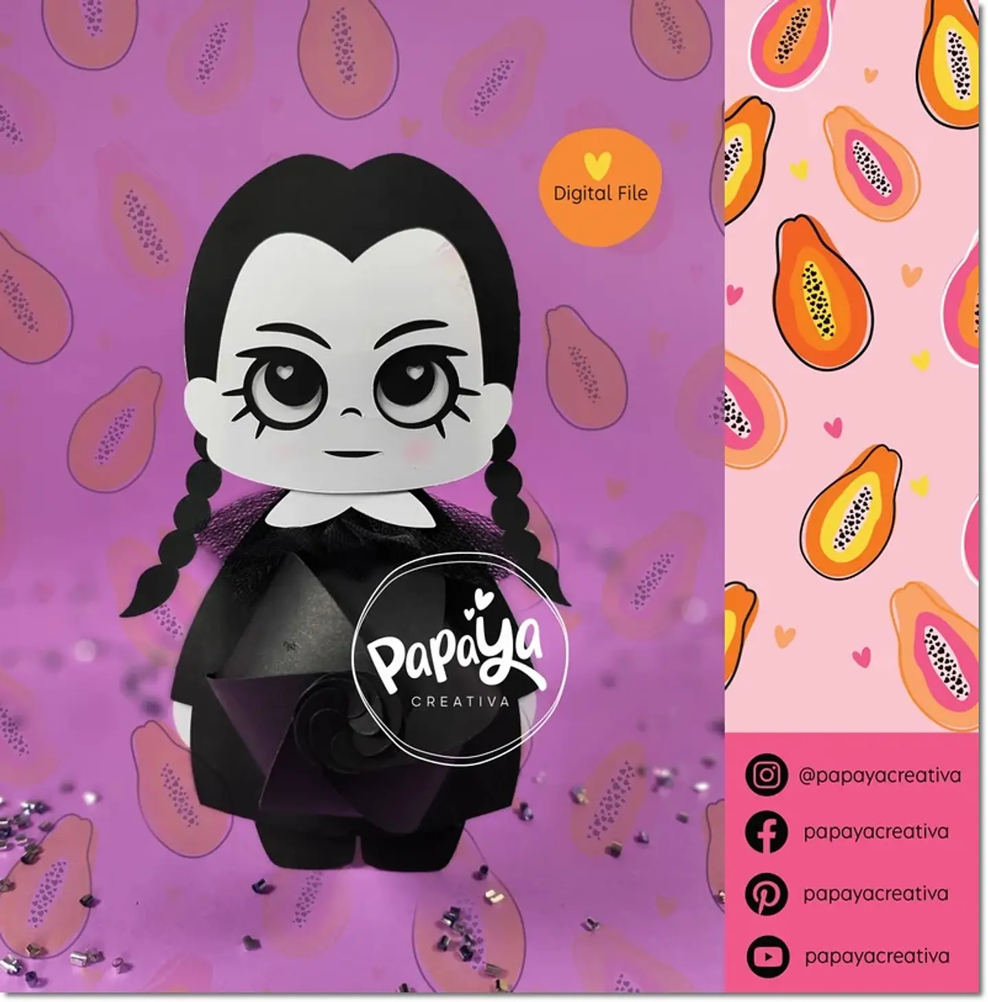 Arquivo de Corte Cx Doces Porta Doce Wandinha Halloween 11 1