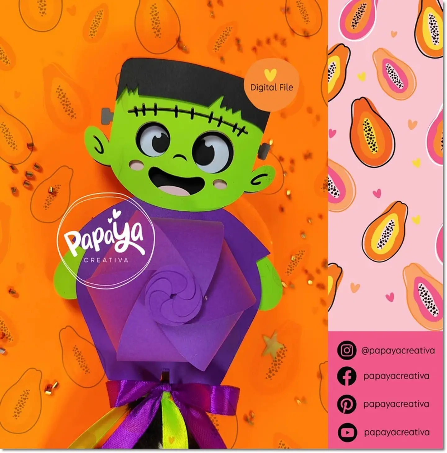 Arquivo de Corte Cx Doces Frankenstein Doce Halloween 8 1