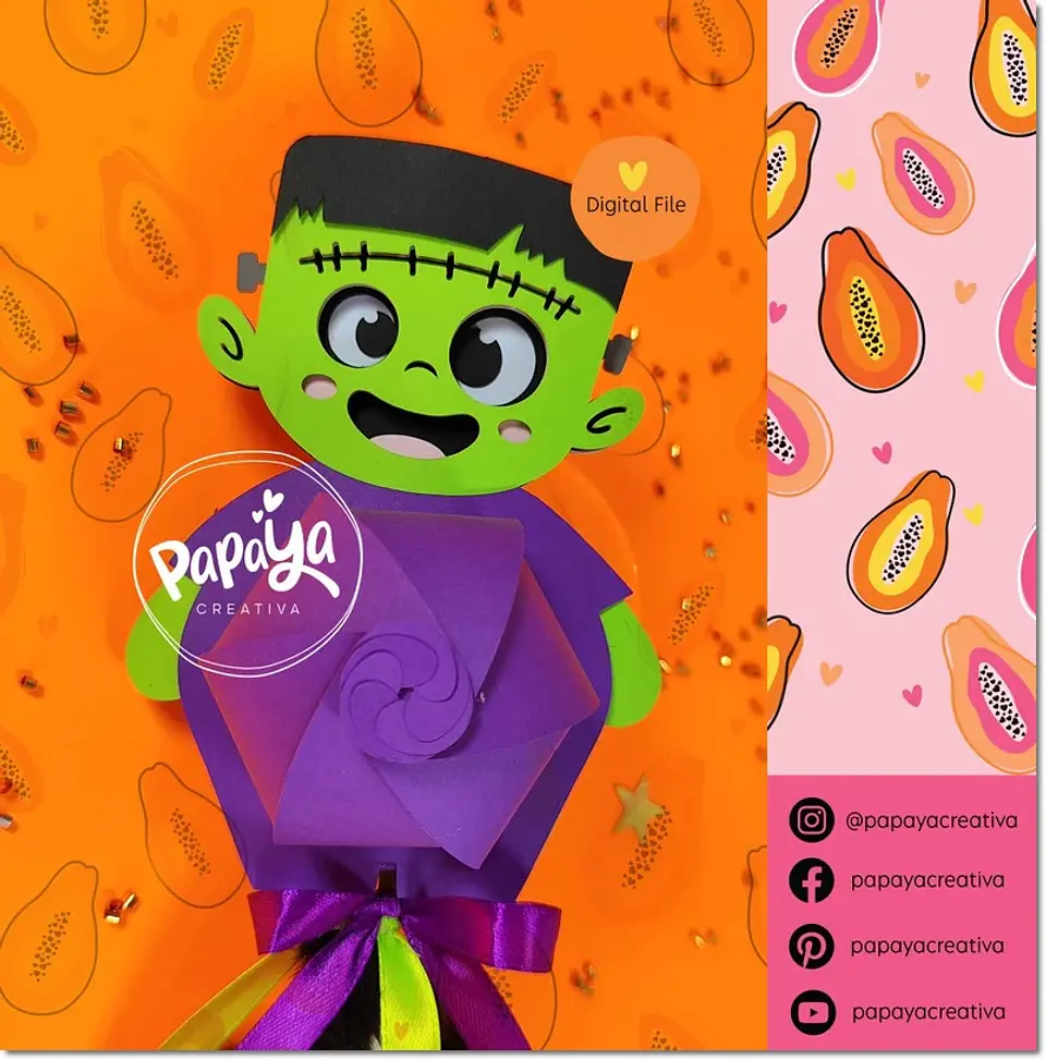 Arquivo de Corte Cx Doces Frankenstein Doce Halloween 8 1