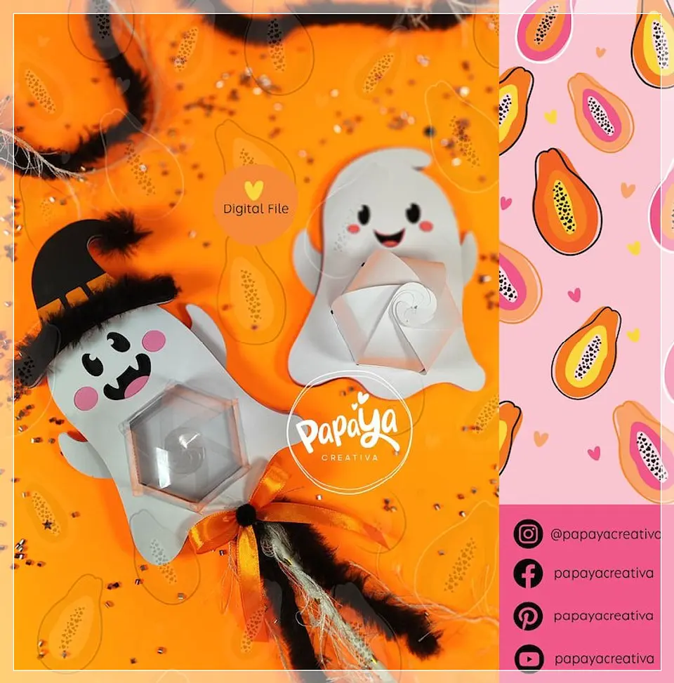 Arquivo de Corte Cx Doces Ghost Cute Doce Halloween 6 1