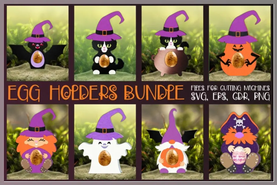 Arquivo de Corte Cx Doces Egg Holders Bundle Halloween 4 1