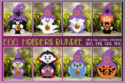 Arquivo de Corte Cx Doces Egg Holder Bundle Halloween 3