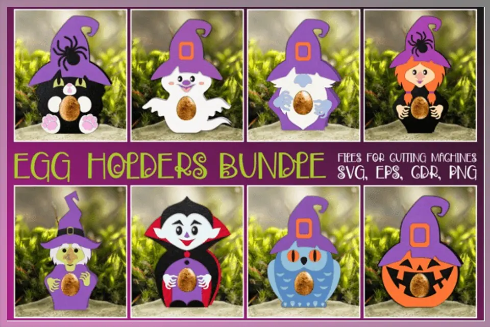Arquivo de Corte Cx Doces Egg Holder Bundle Halloween 3 1