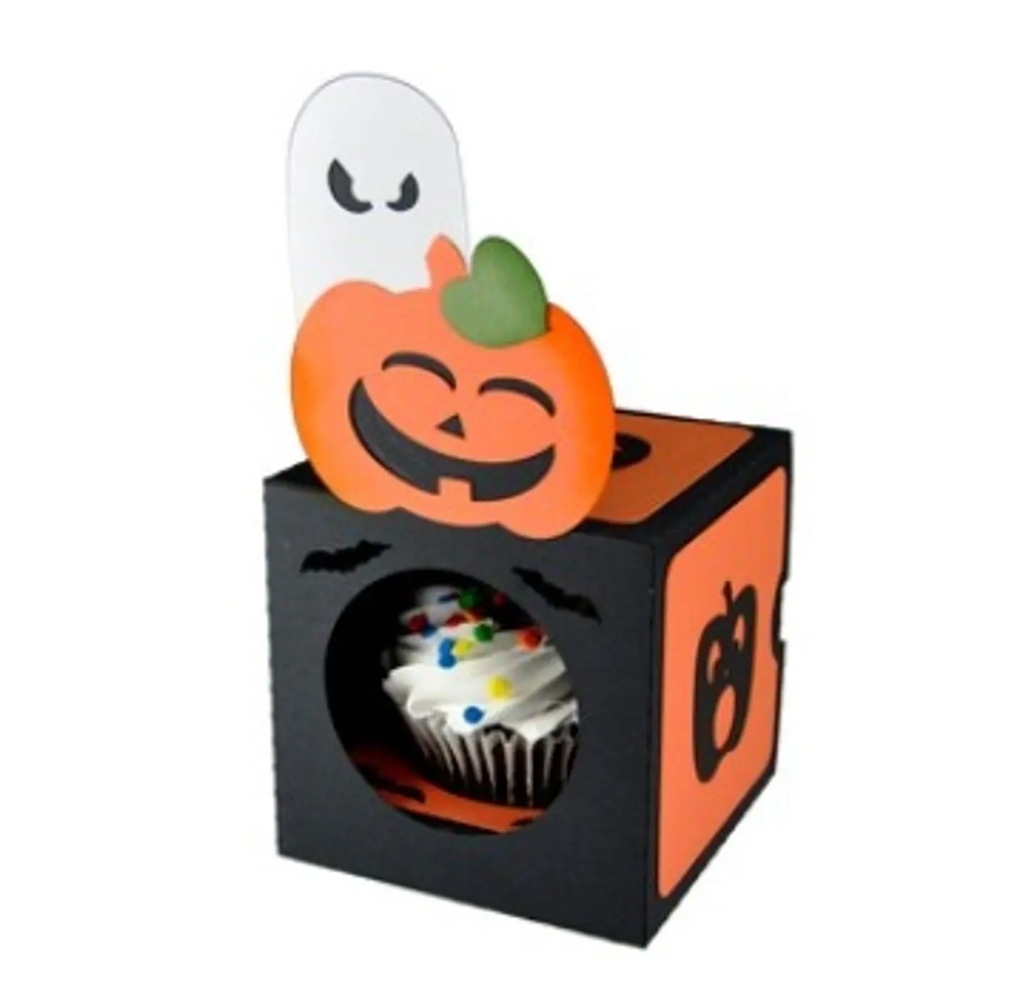 Arquivo de Corte Cx Doces Ghost Jack o Lanter Cupcake Box Halloween 6 1