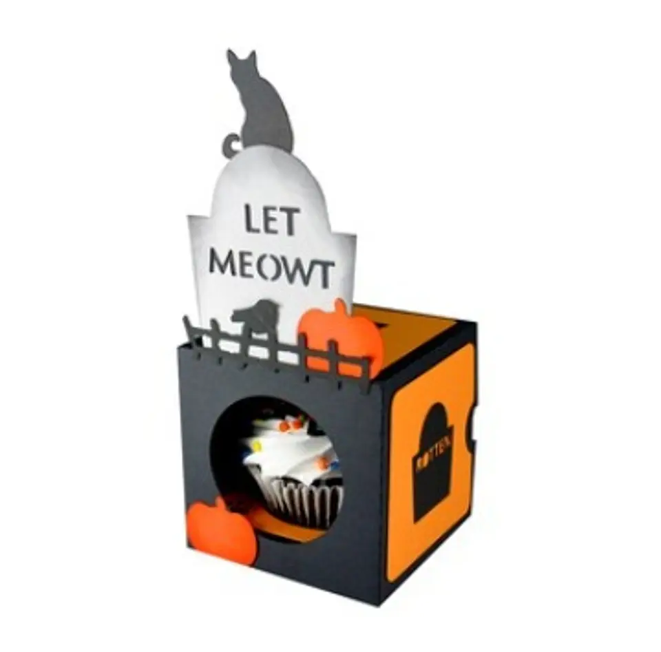 Arquivo de Corte Cx Doces Graveyard Cupcake Gift Box Halloween 5 1