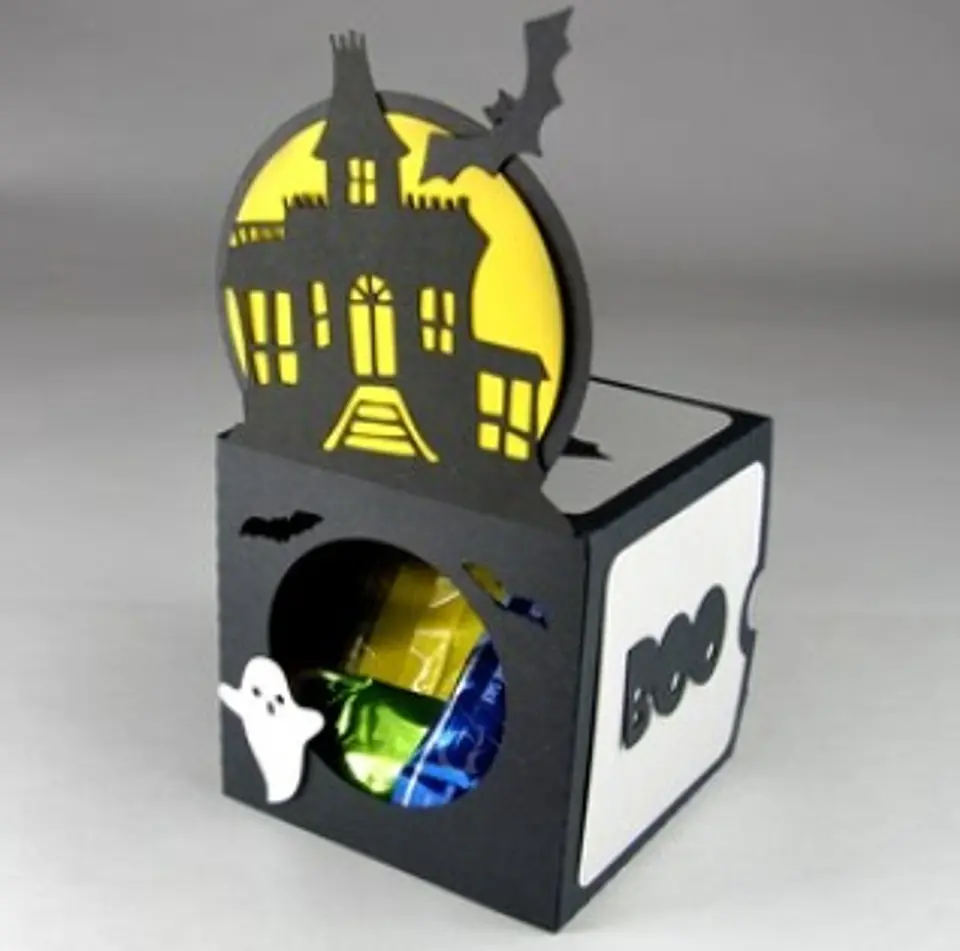 Arquivo de Corte Cx Doces Hounted House Cupcake Box Halloween 3 1