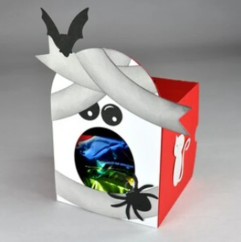 Arquivo de Corte Cx Doces Mummy Cupcake Box Halloween 2