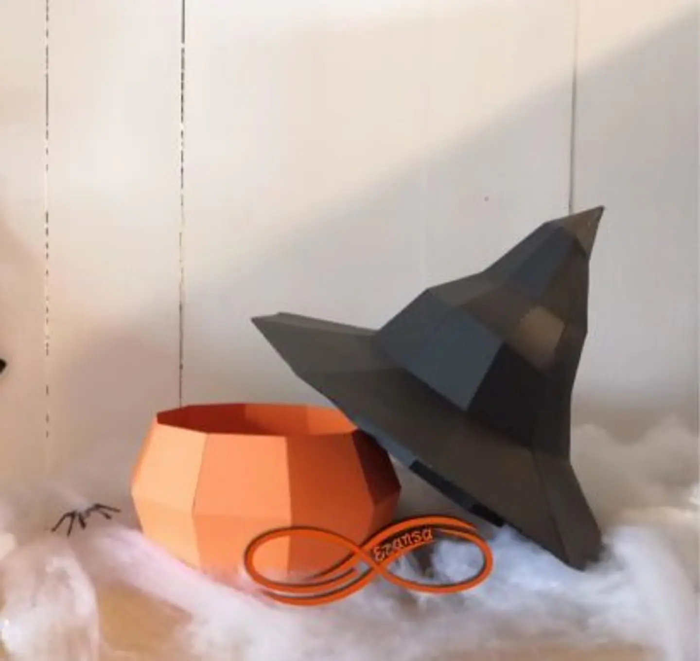 Arquivo de Corte Low Poly 3D Pumpkin Hat Box Halloween 1 1