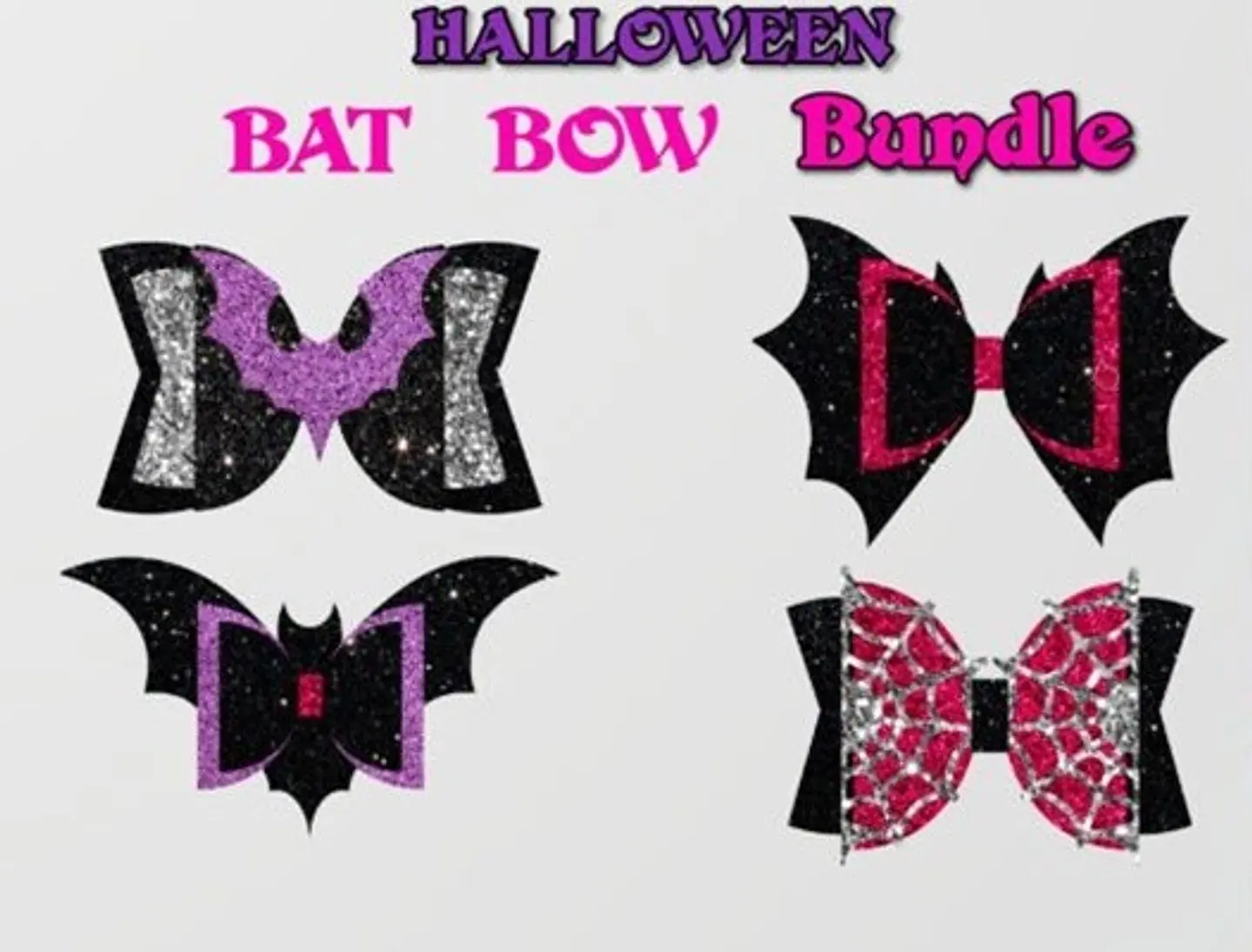Arquivo de Corte Laços Bat Bow Bundle Laços Halloween 95 1
