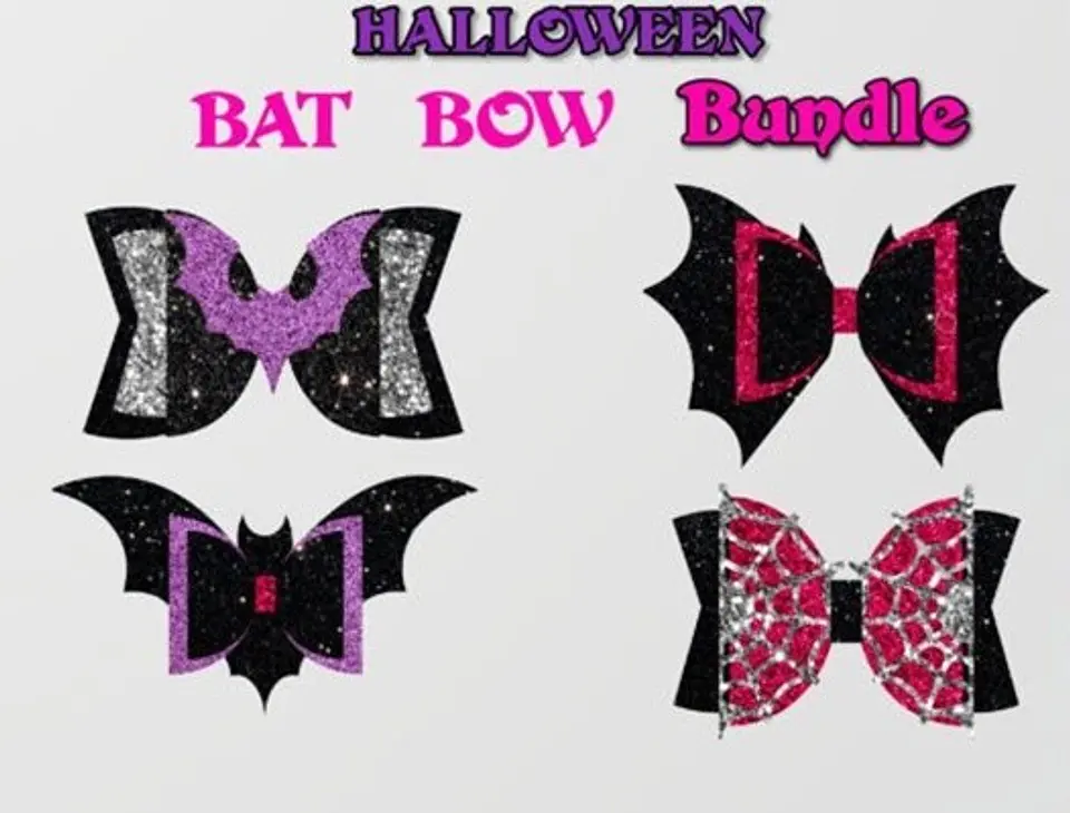 Arquivo de Corte Laços Bat Bow Bundle Laços Halloween 95 1