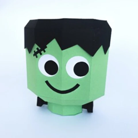 Arquivo de Corte Low Poly Frankenstein Box Halloween 1