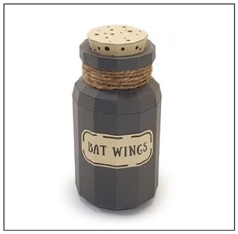 Arquivo de Corte Low Poly Bat Wings Bottle Halloween 6