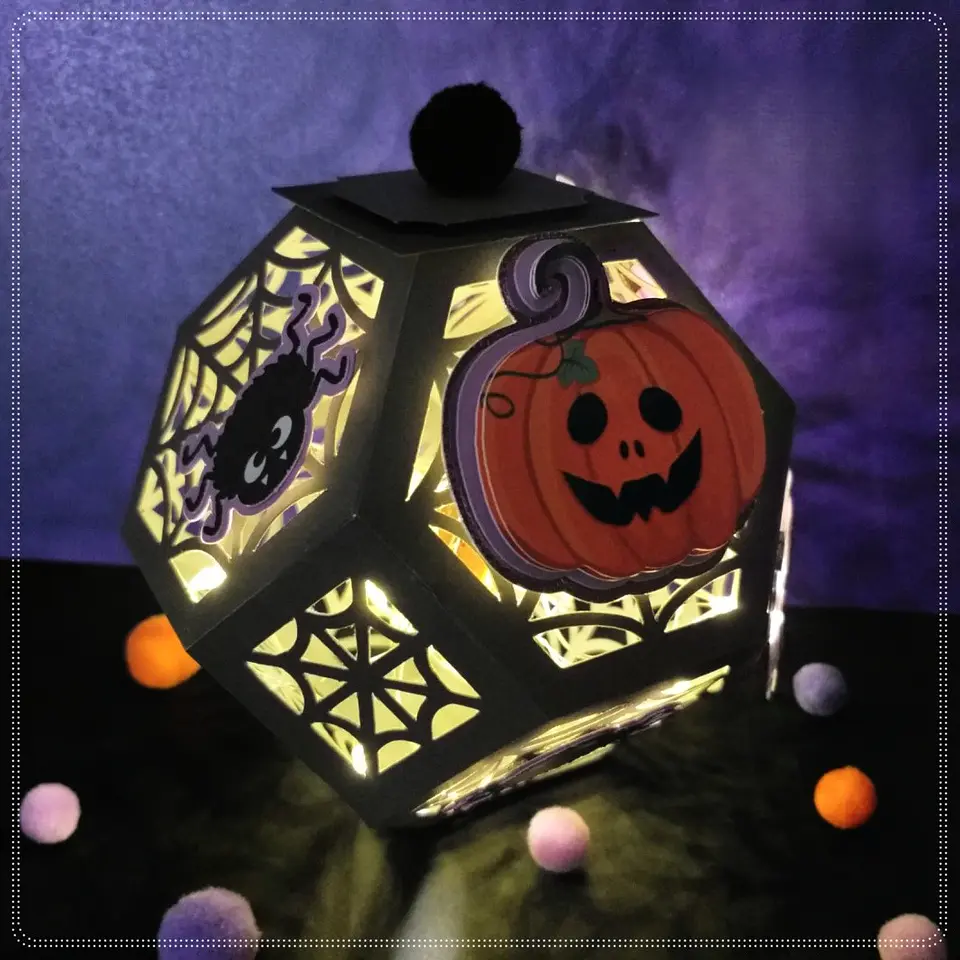 Arquivo de Corte Luminária Luminária Teia Halloween 6 1