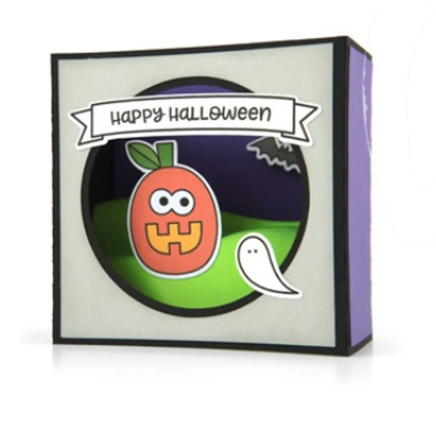 Arquivo de Corte Quadro - ShadowBox Shadow Box Card Scene Pumpikin Halloween 9 1