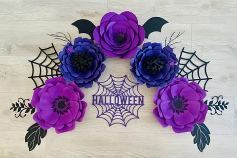 Arquivo de Corte Flor Flor Roxo Halloween 4