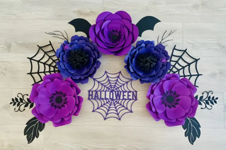 Arquivo de Corte Flor Flor Roxo Halloween 4 1