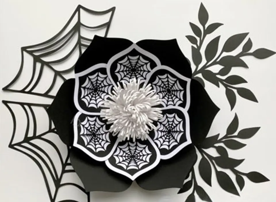 Arquivo de Corte Flor Flor 3D Web Halloween 2 1