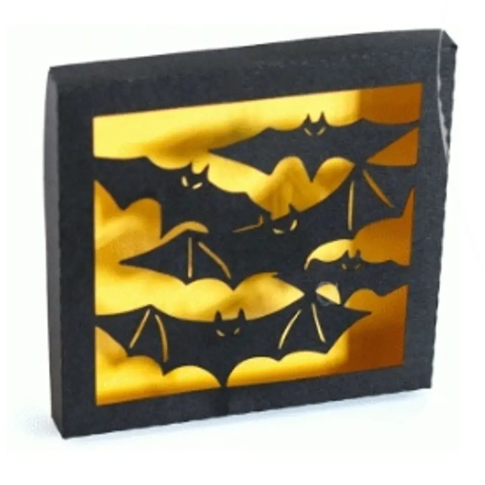 Arquivo de Corte Quadro - ShadowBox Bats Shadowbox Halloween 2 1