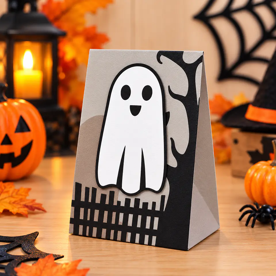 Arquivo de Corte Sacos - Sacolinha Treat Ghost Halloween 11 1