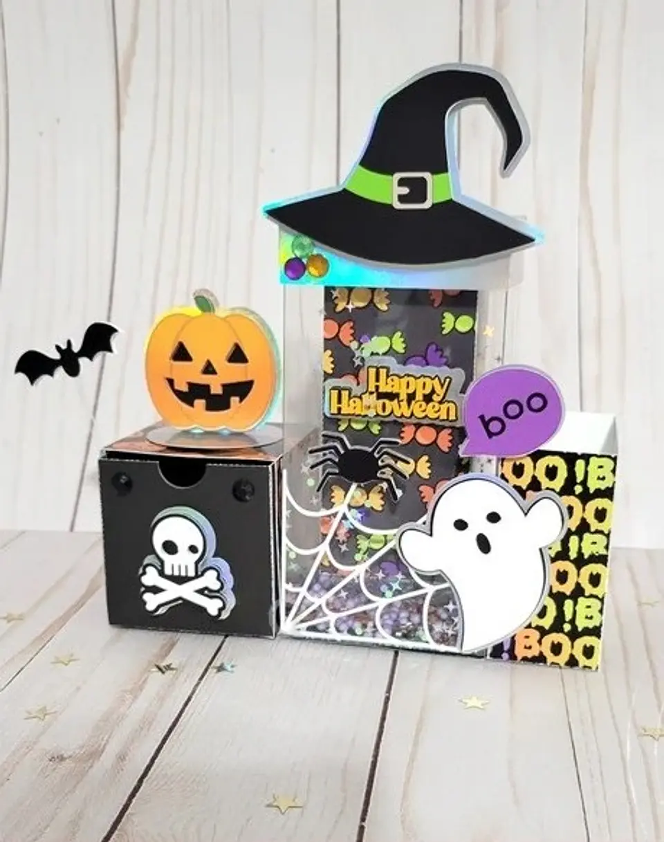 Arquivo de Corte Multiuso Caixa Tripla Halloween 2 1