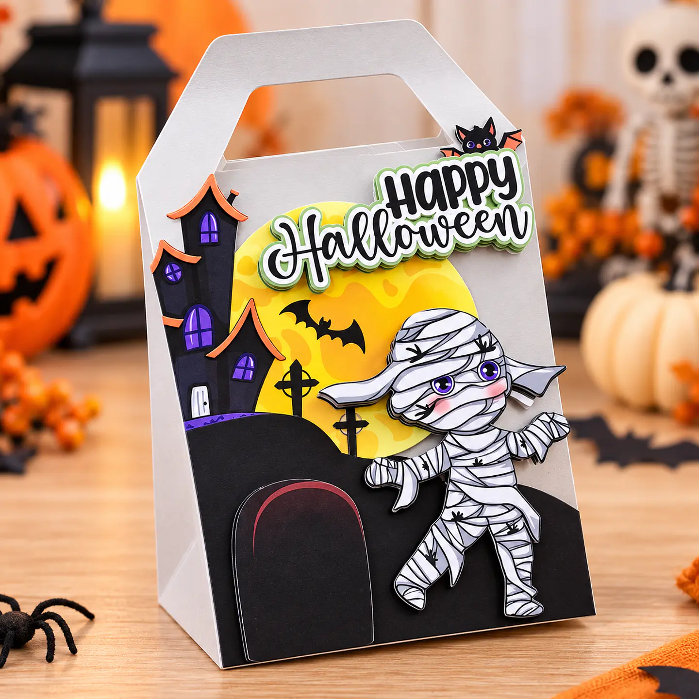 Arquivo de Corte Sacos - Sacolinha Sacolinha Molde Cajita Halloween 4 1
