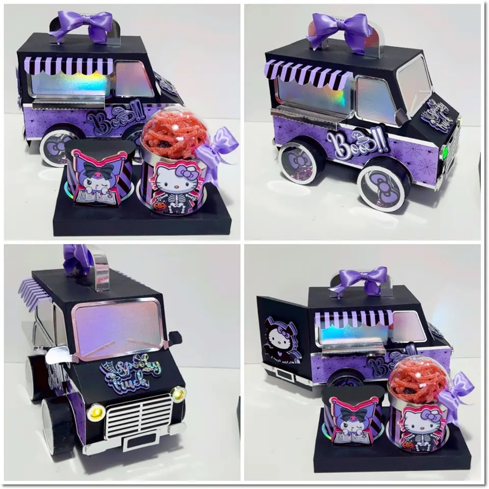 Arquivo de Corte Caixa Carro de Sorvete Hello Kitty Kuromi Halloween 4 1