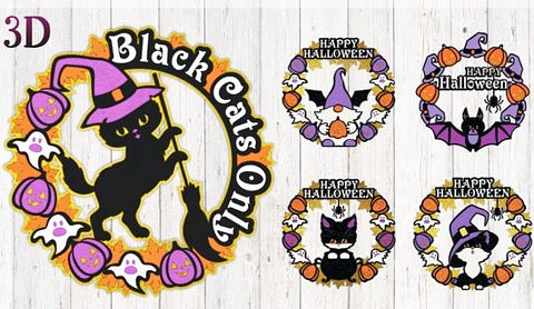 Arquivo de Corte Camadas - Personagens Door Signs Bundle Halloween 2